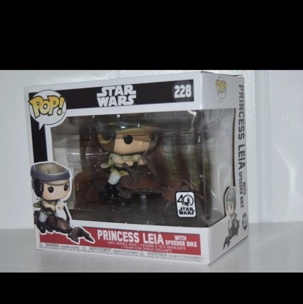 Funko Pop! PRINCESS LEIA with SPEEDER BIKE 228 Star Wars 40th Anniversary